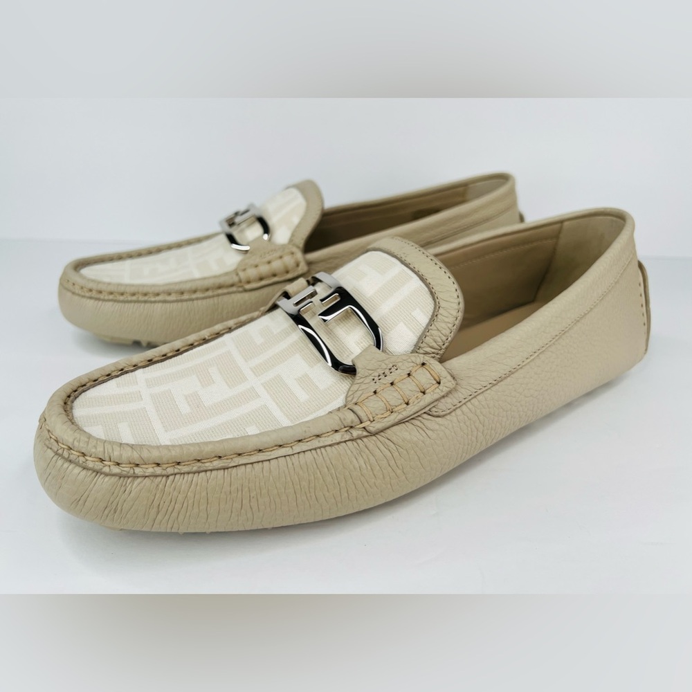Fendi O'Lock FF Jacquard Logo Driving Leather Shoes UK 10 - US 11 - EU 44